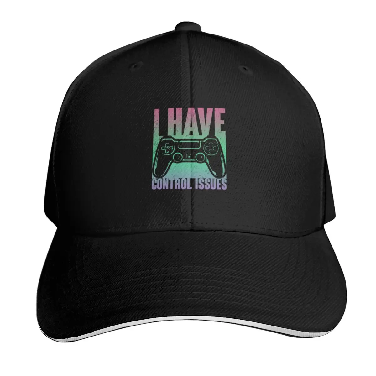 Controller Gamer Playing Video Games Baseball Cap Streetwear Hip Hop Trendy Vintage Retro Embroidered Lightweight Packable