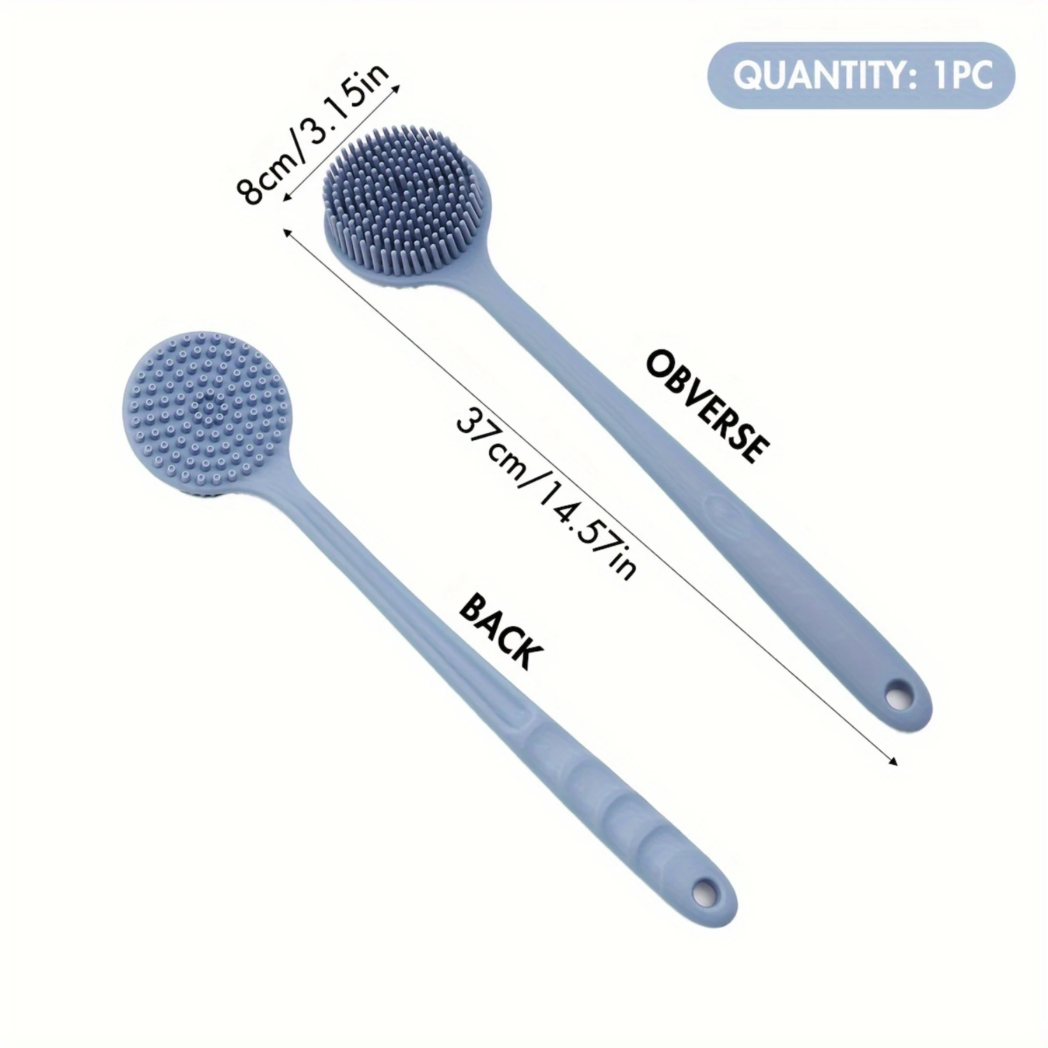 Long Handle Bath Brush for Shower, Soft Back Scrubber, Body Washer for Women and Men - Bathroom Accessories