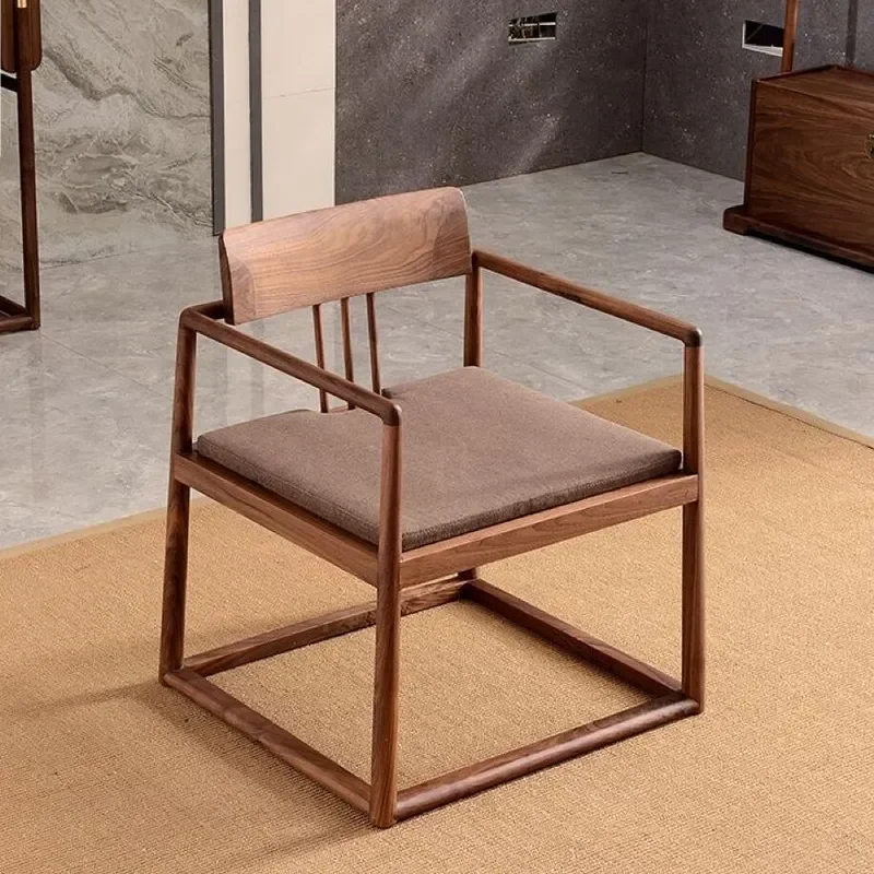 Solid Wood Armchair for New Chinese Elm Master Chair Modern Casual Tea Room High End Zen Armchair Tea Chair