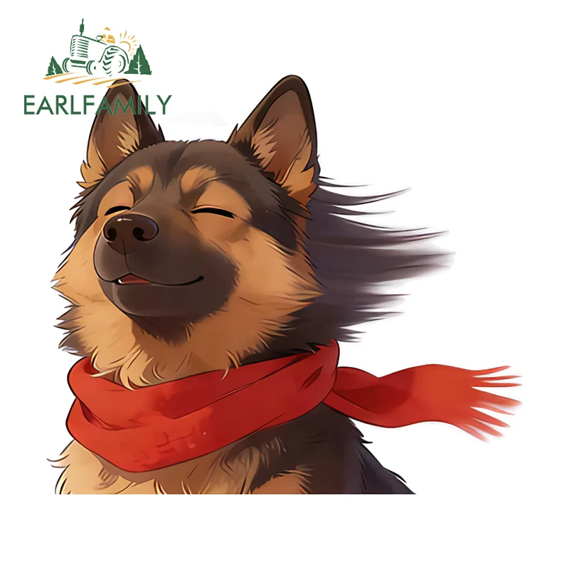 

EARLFAMILY Dog Peek With Red Scarf Car Accessoires Freedom Puppy Stickers Funny Motorcycle JDM Decal Caravan Waterproof Decals