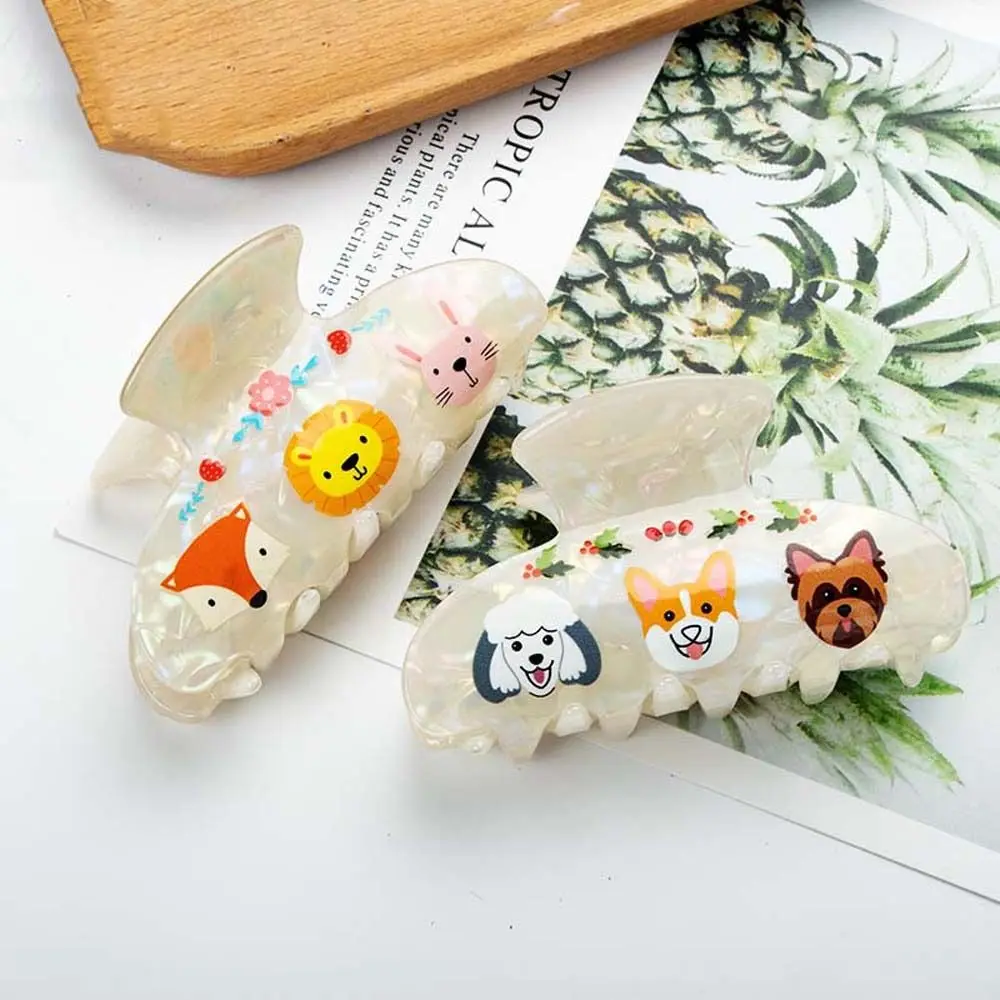 Elegant Rabbit Dog Hair Claw Corgi Husky Cartoon Animal Shark Clip Korean Style Lion Acrylic Animal Hair Clip Female/Girls