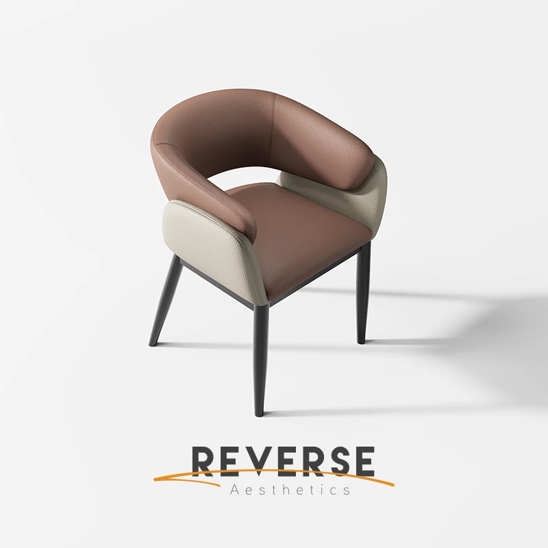

‌New Italian Light Luxury Dining Chair with Litchi Leather Backrest & Ergonomic Design for Home Hotel Restaurant