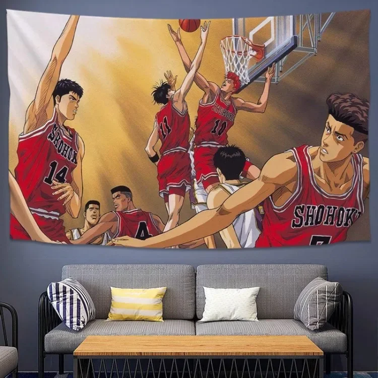 Japanese cartoon animation basketball periphery bedroom printed b tapestry personalized background clothSLAM DUNK hanging cloth