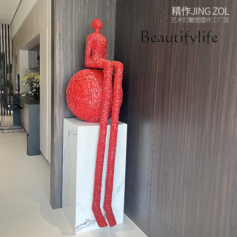 Abstract Striped Building Blocks Long-Legged Beauties Floor-Standing Decorations Decoration Art Gallery Fiberglass Resin