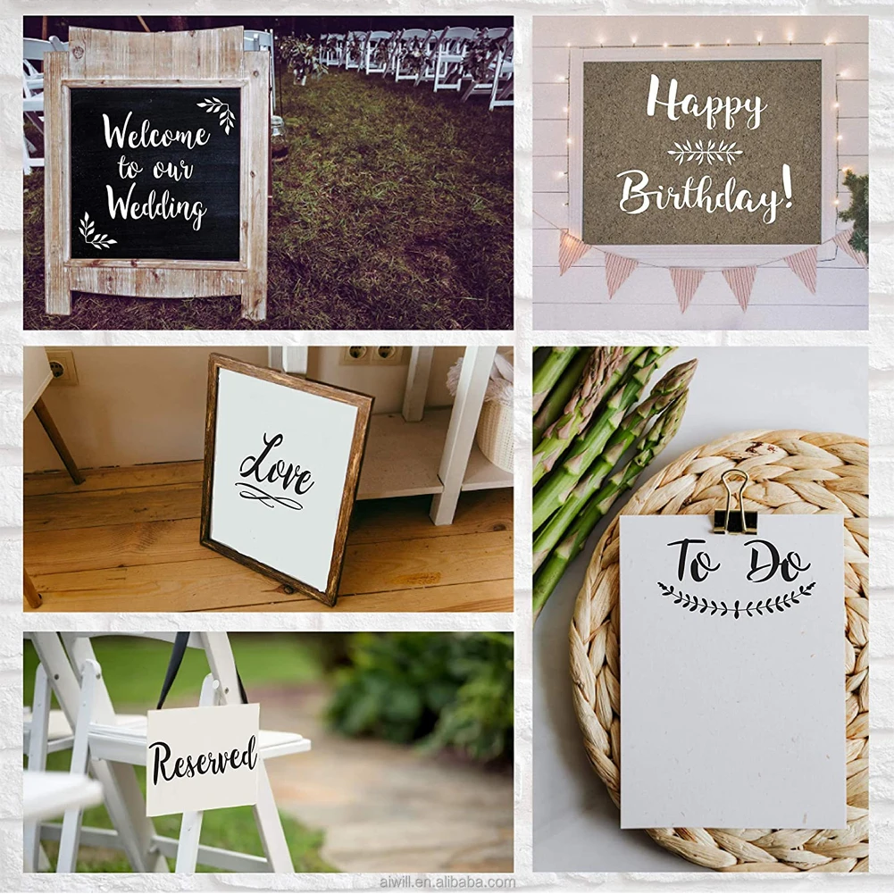 งานฝีมือ DIY 72ชิ้นสำหรับเด็กผู้ใหญ่โครงการศิลปะทนทานสำหรับภาพวาดซักได้แกะสลักสไตล์บ้านไร่ลายฉลุตัวอักษร