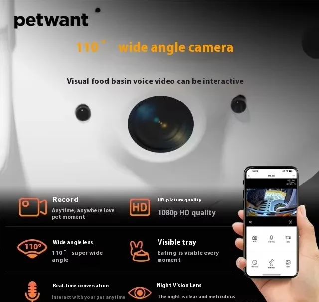 FurStarPet Smart Automatic Feeder Hamster Remote Monitoring Camera Rabbit Totoro Pet Smart Automatic Feeder Hanging Cage Type