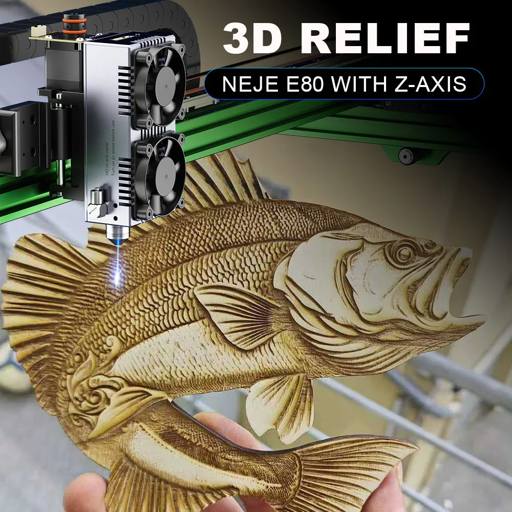 Best Value 24W NEJE Max 4 V2 E80 Laser Machine-1000mm/s Multi-Material Wood/Stone/Glass Engraver Adjustable Z-Axis
