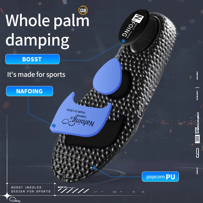 NANOING-Aumento da altura Palmilhas para os Pés, EVA Memory Foam Shoes Pad, Palmilha de elevação ortopédica respirável para esporte, Cuidados de corrida