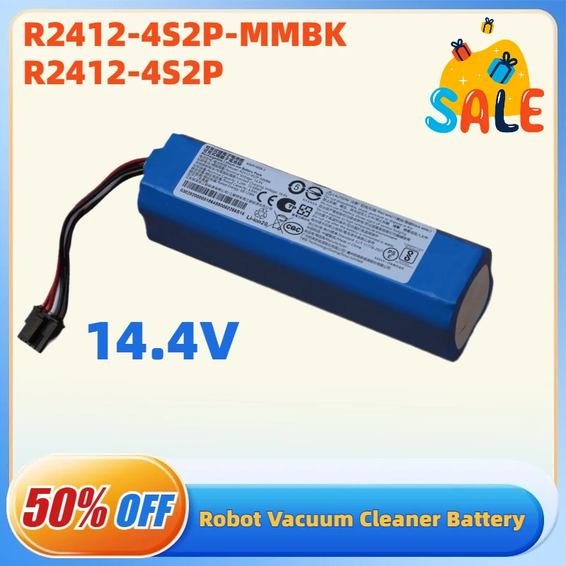 

R2412-4S2P-MMBK R2412-4S2P 14.4V 4800mAh 6600mAh Replacement Robot Vacuum Cleaner Battery for Dreame D20 Pro S30-X40-X40pro