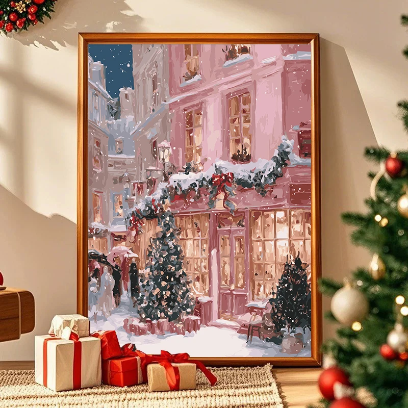 

Набор для рисования по номерам Treasure Bay: Цифровая картина маслом «Снежная пейзажная сцена» с текстурой, акрил на холсте, ручная роспись