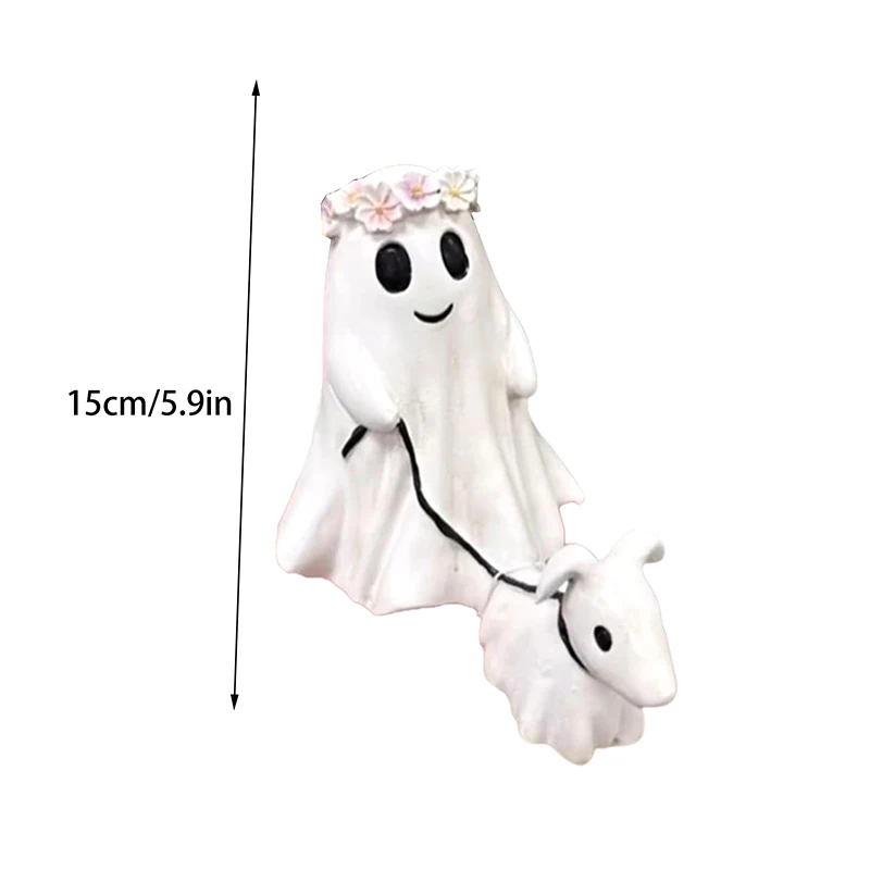 Ghost Walking Dog Statue Home Decor Kreatywne ozdoby Halloween Ghost Dog Statue Resin Crafts Boys Girls Gift