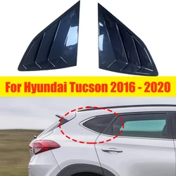 For Hyundai Tucson 2016-2020 2Pcs Car Rear Window Side Vent Shutter Louver Cover Trim Black Carbon Fiber Exterior Accessories