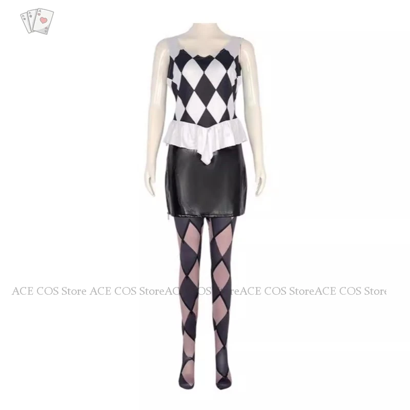 

Lady Jocer Women Clown Gaga Cosplay Costume Harley Outfit Women 2024 New Film Halloween Canarval Cosplay Suit
