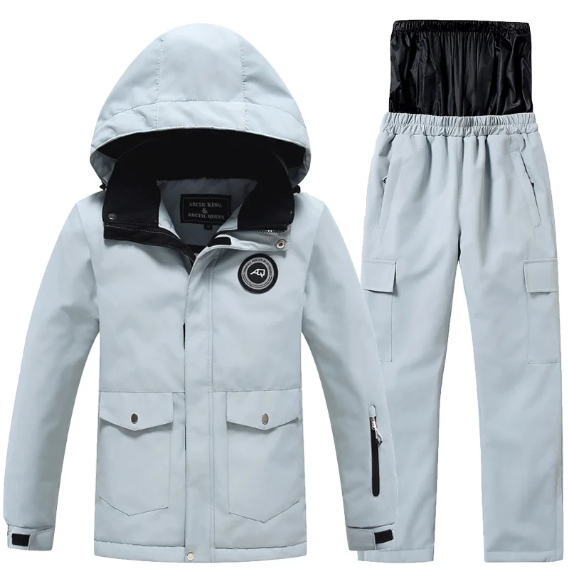 -30 ℃ child skiing suit for boys girls 3 4 5 6 7 8 9 10 11 12 13 14 years old Winter Outdoor Waterproofing  Warmth Enhancement