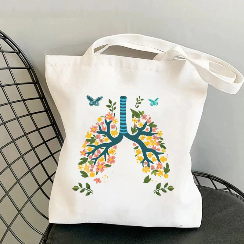 Borsa a tracolla in tela bianca con stampa a farfalla a cuore Organizer nuove borse per la spesa da viaggio borsa a tracolla ecologica portatile di grande capacità