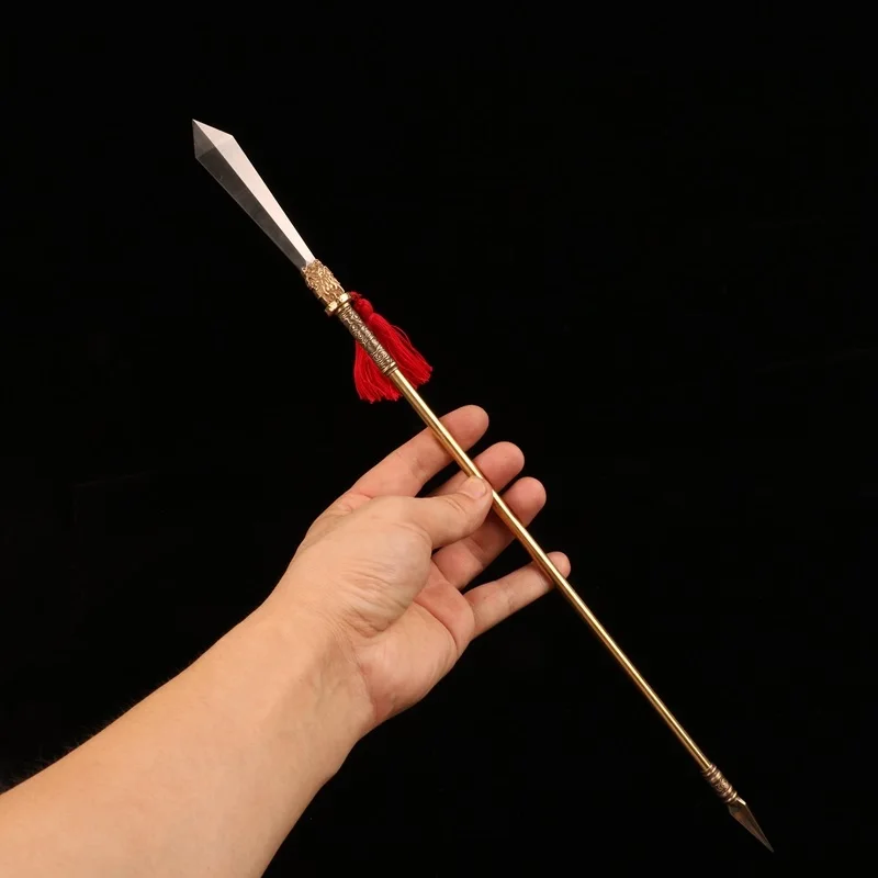 1/6 Scale Miniature Lance Spear Ancient Chinese Metal Long Handle Cold Weapons Model Fit 12