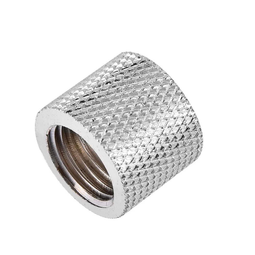 2PCS G1/4 Thread Fitting Connector Brass Material silver Water Cooling Adapter 15MM straight through PC Liquid Cooling Fitting