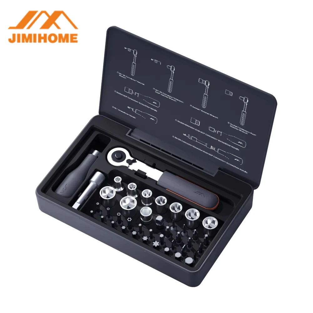 

Набор инструментов JIMIHOME R42 42-в-1: портативный прецизионный набор для ремонта, отвертки, торцевые ключи, трещотки