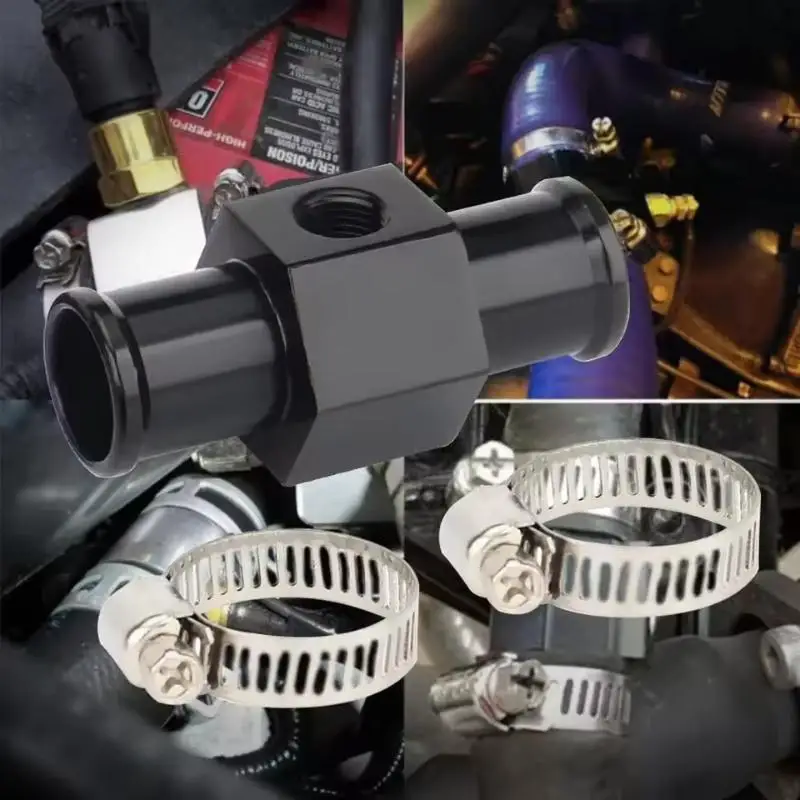 

【T】Black Water Temp Gauge Radiator Temperature Water Temp Joint Pipe Sensor 18MM 20MM 22MM 24MM Hose Adapter