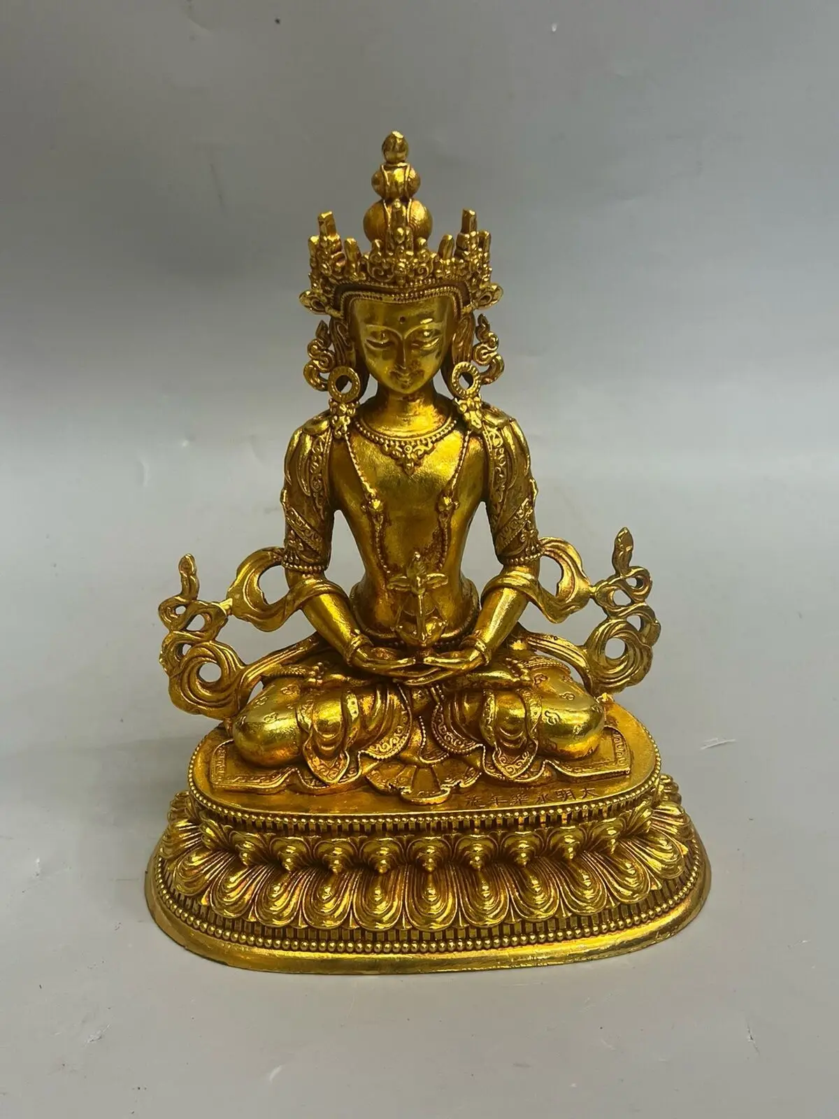 8 inch copper gild tibetan buddhism amitayus Amitabha buddha statue