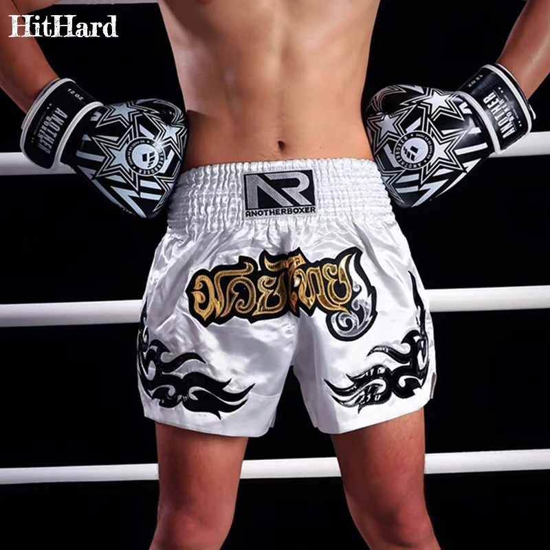 

Muay Thai Fight Kickboxing Shorts Men Women Kids Thai Boxing Shorts Embroidery Thailand Gym Training Black MMA BJJ Jujitsu Pants