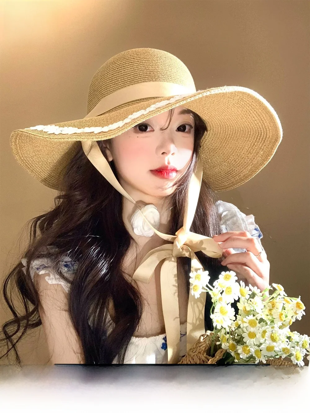 rouiiefao-chapeau-de-paille-a-large-bord-avec-dentelle-pour-femme-protection-solaire-anti-uv-style-vintage-avec-attaches-ajustables-ideal-pour-les-vacances-d'ete-a-la-plage