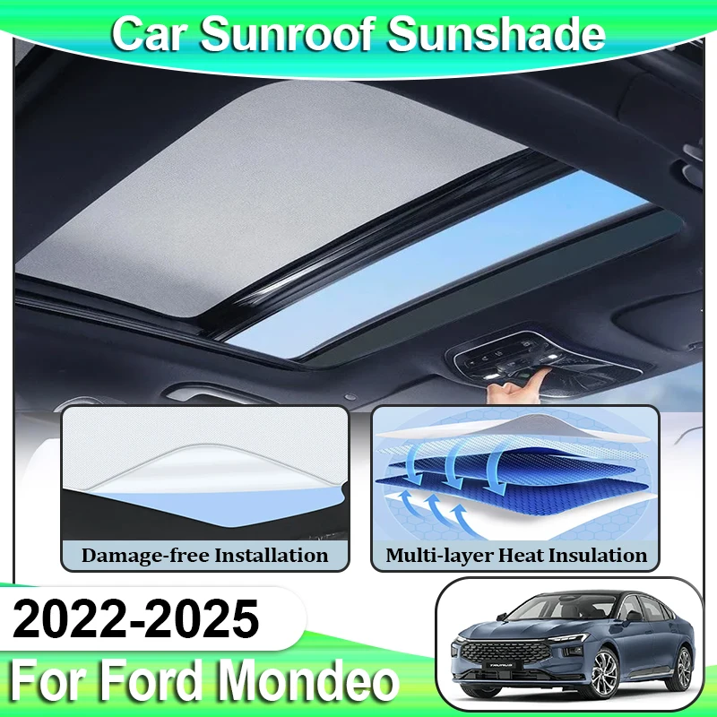 Roof Sunshade For Ford Mondeo Taurus MK5 Accessories 2022 2023 2024 2025 Electrostatic Adsorption UV block Anti glare Auto Visor