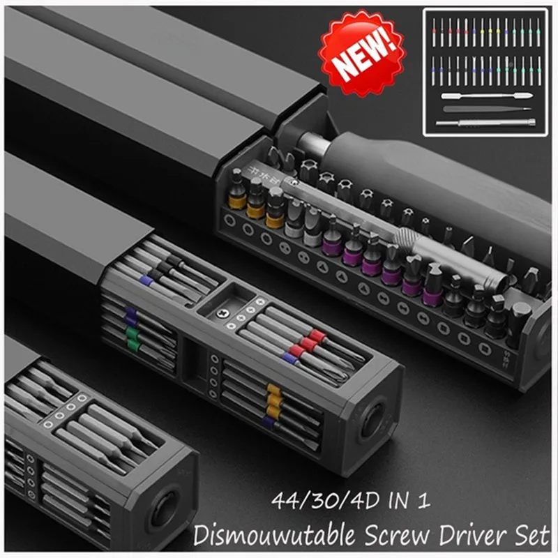 

Multi-function Magnetic Screwdriver Bit 30/40/44 IN 1 Precision Magnetic Drill Bit Detachable Screwdriver Set Mini Tool Box