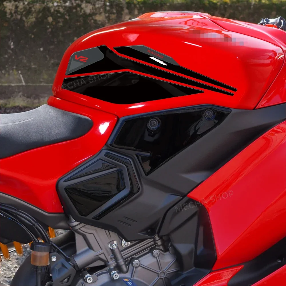 Panigale V2 2025 오토바이 액세서리 연료 탱크 보호 3D 스티커 키트