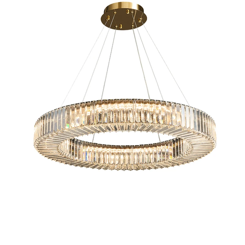 

Round Gold Crystal Luxury Ceiling Pendant Lights Led Home Decoration Hanging Lamps for Living Room Lustres 2025 Light Fixture