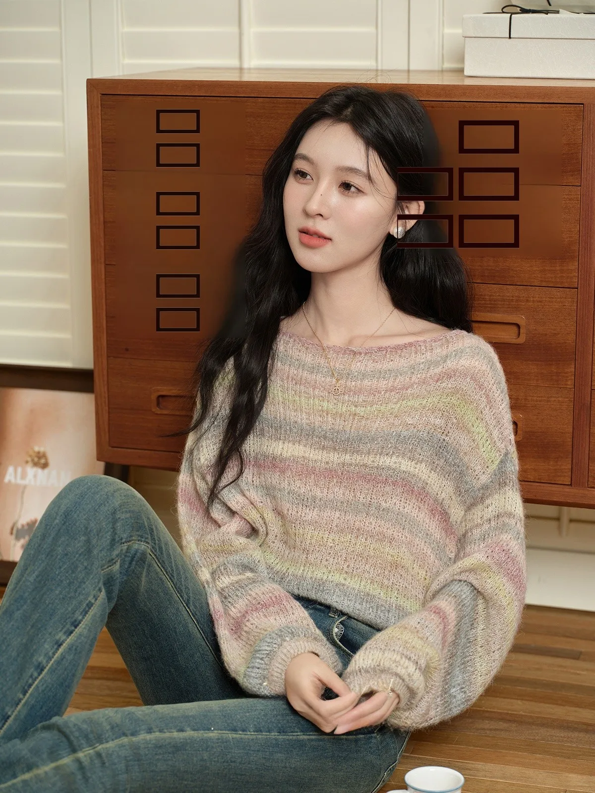 

Романтичный осенний женский свитер-кардиган с ажурной вязкой от Deer towards South, новая зимняя коллекция 2025 года