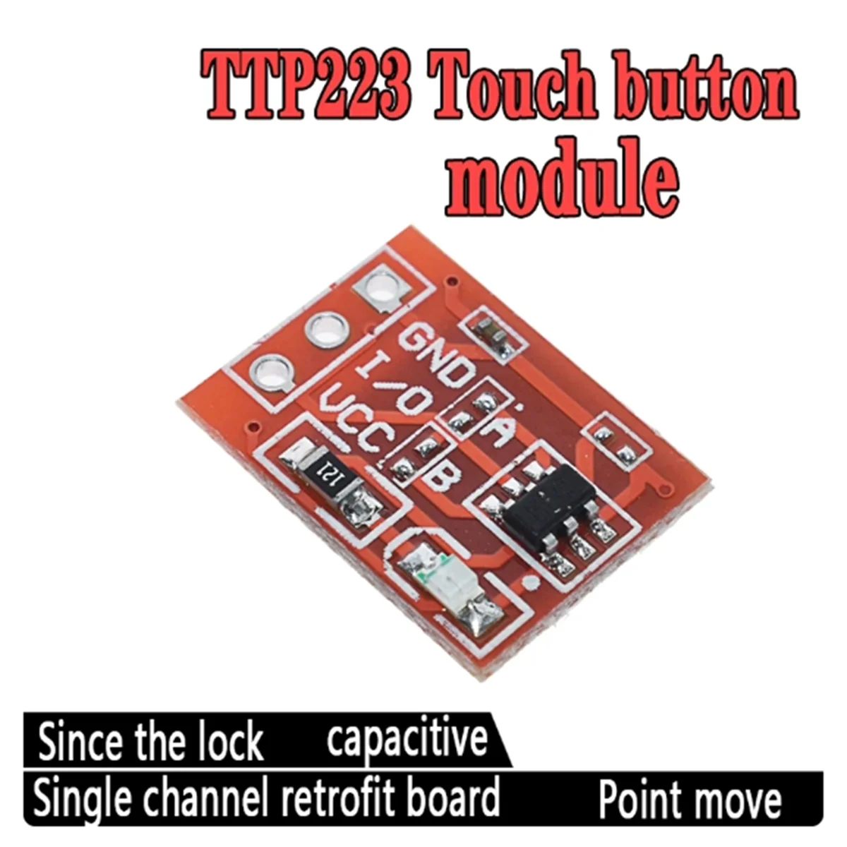 Sensor sentuh TTP223, 60 buah modul tombol sentuh, penguncian otomatis ke titik saklar kapasitansi transformasi Unilateral