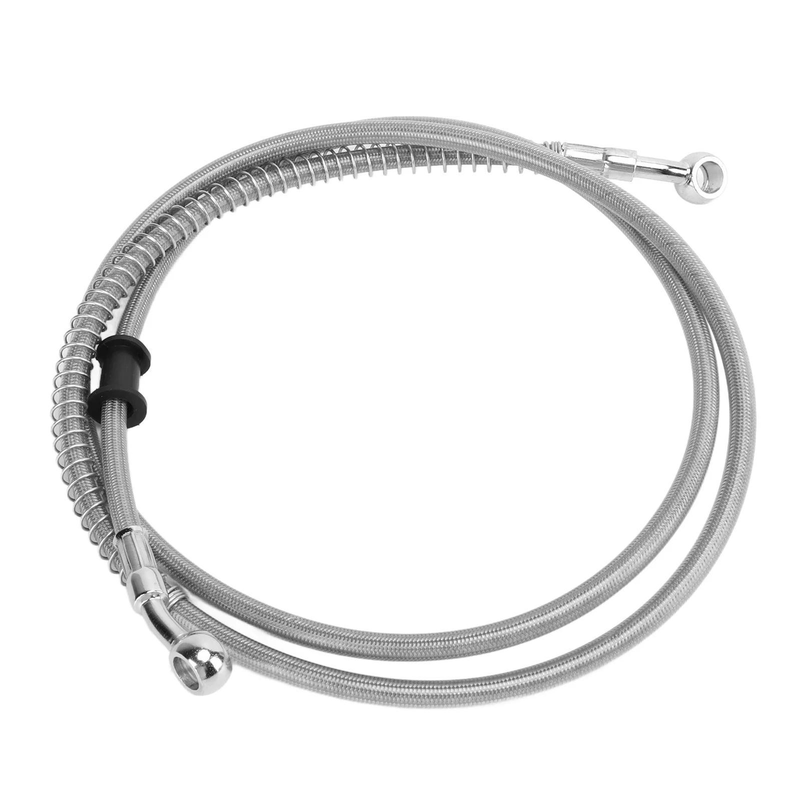 

150cm/59.1in Motorcycle Brake Line Silver Steel PVC Heat Insulation Universal Motorbike Accessory