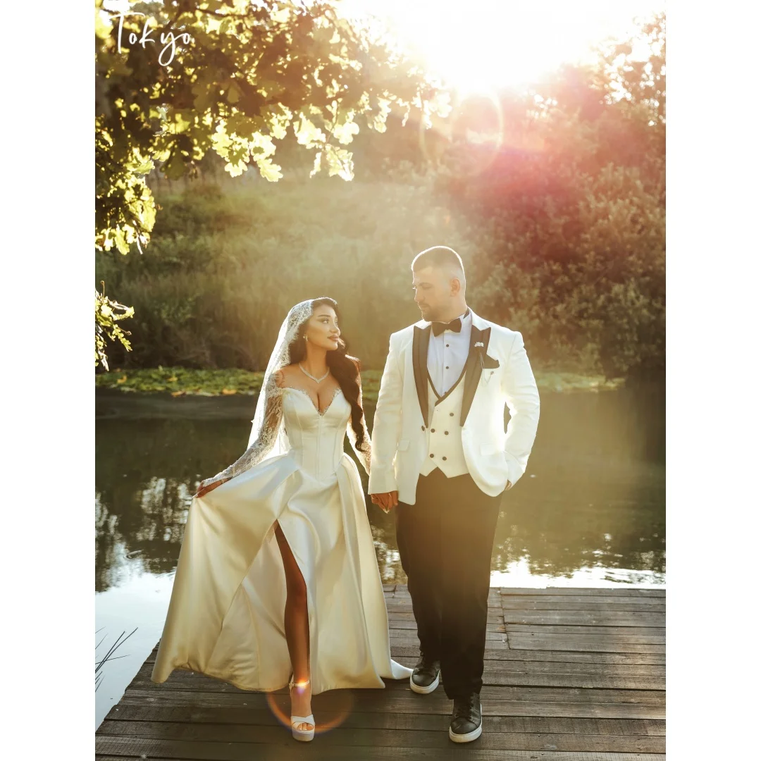 Tokyo Customized Off Shoulder Detachable Shawl Prom Dress Plain solid hem vestidos de noche Plain solid Evening Dresses 2026