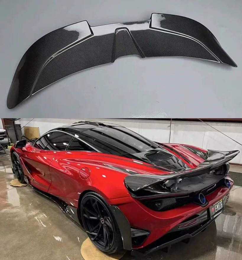 

Для McLaren 720S 2017 2018 2019 2020 2021 2022 настоящее углеродное волокно багажник на заднее крыло губный спойлер обвес комплект кузова