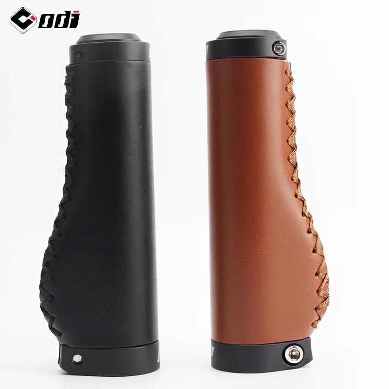 ODI Grips Leather Bicycle Grip Lock on Mountain Bike Handle Cuff Ergon MTB Grips Tokyo Handlebar Cover Mtb Bike Gauntlet Fists