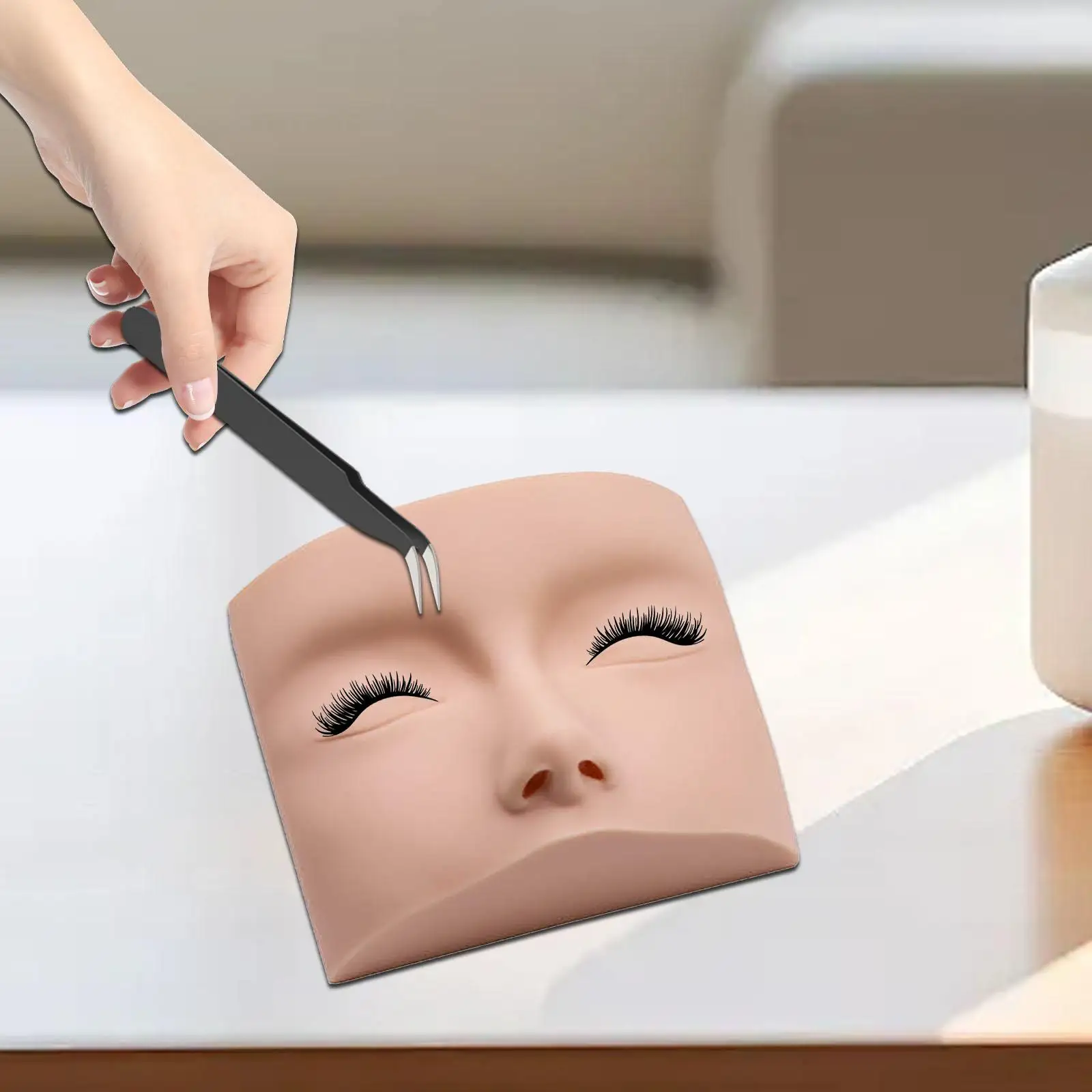 Eyelash Extension Mannequin Head Reusable Makeup Practice Head for Eyelash Extensions Eye Lashes Makeup Practice Home Salon