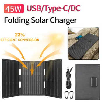 45W 5V 9V 12V ETFE skládací solární panel vodotěsný přenosný monokrystalický křemíkový solární nabíječka s rozhraním USB typu C DC 10 nejlepší prodej 9V solární panel - №10