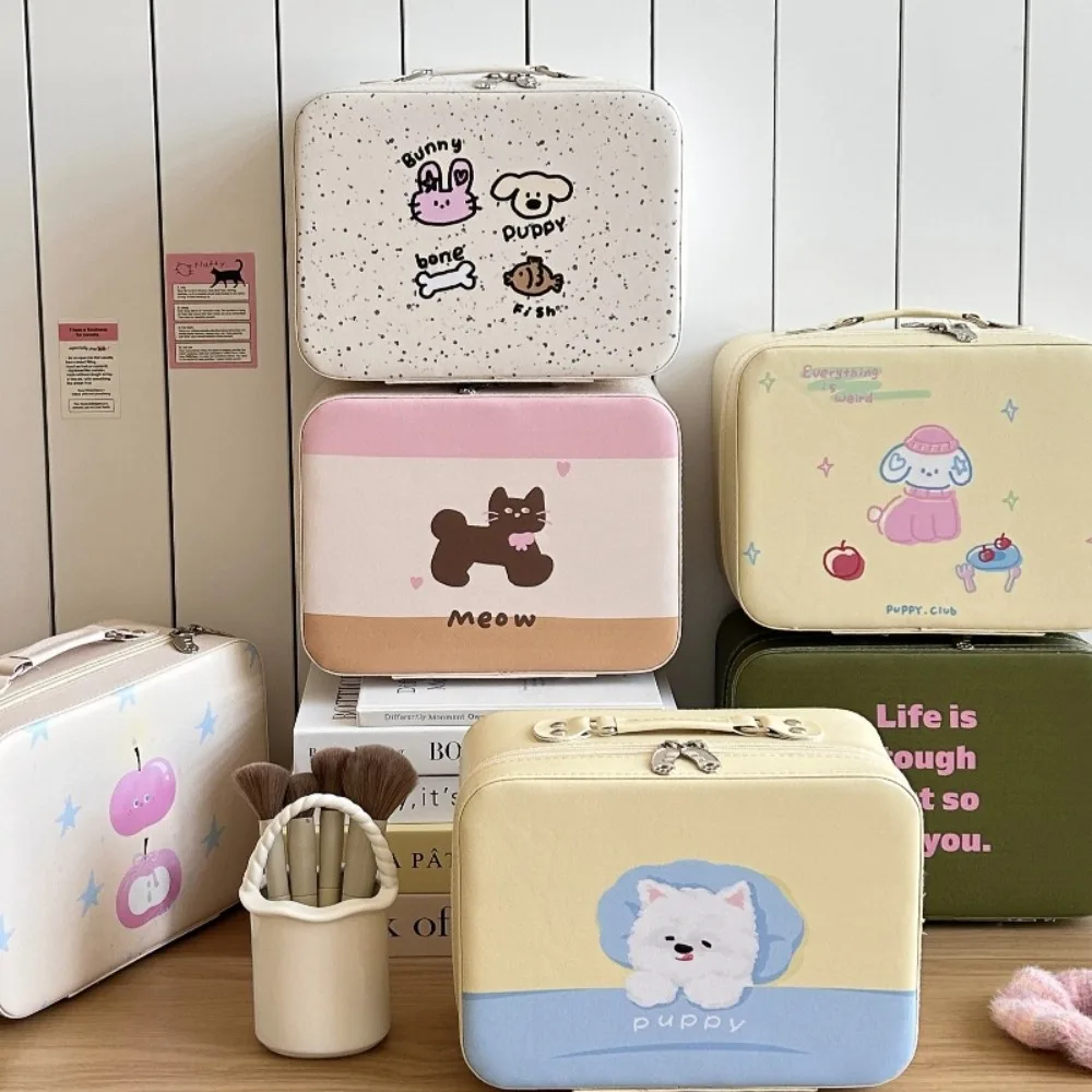 High Quality Large-capacity Mini Travel Luggage Skincare Storage Suitcase Cute Cosmetic Case with Mirror Travel Makeup Box