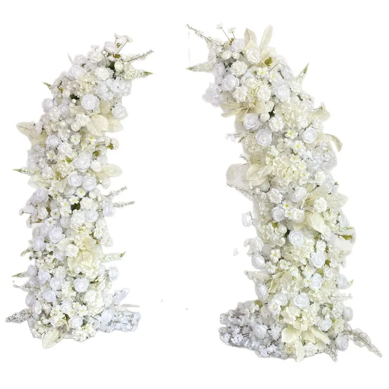 Photography floral white floral wedding horn decoration handmade background archway arrangement