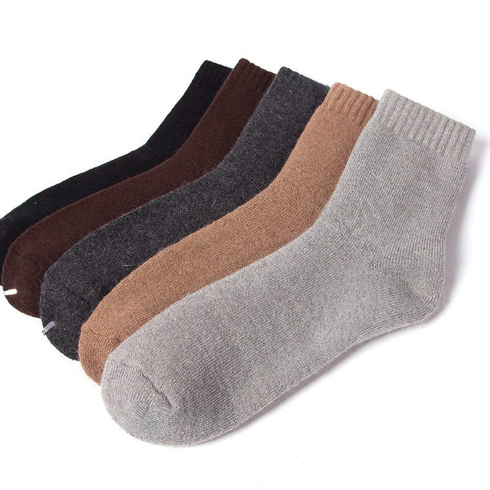 New Winter Warm Women Socks Wool Male Men Socks Super Thicker Solid Mid-Tube Socks Wool Socks Against Cold Snow Terry Socks