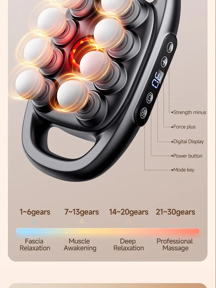30단계 최고급 휴대용 다리 마사지건 진동기 딥 티슈 마사지건 8개 헤드 빠른 배송