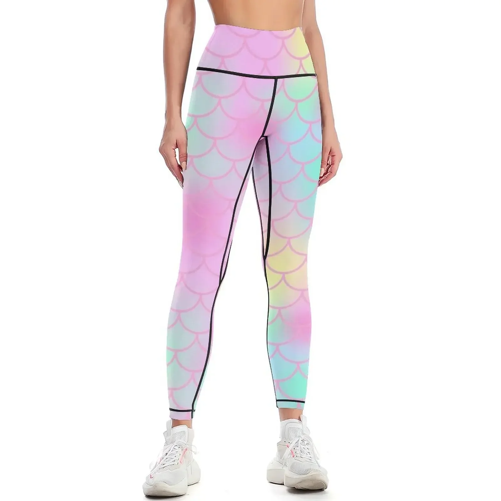 

Watercolor Pink Mermaid Leggings harem pants Fitness woman sportswear gym gym wear Womens Leggings