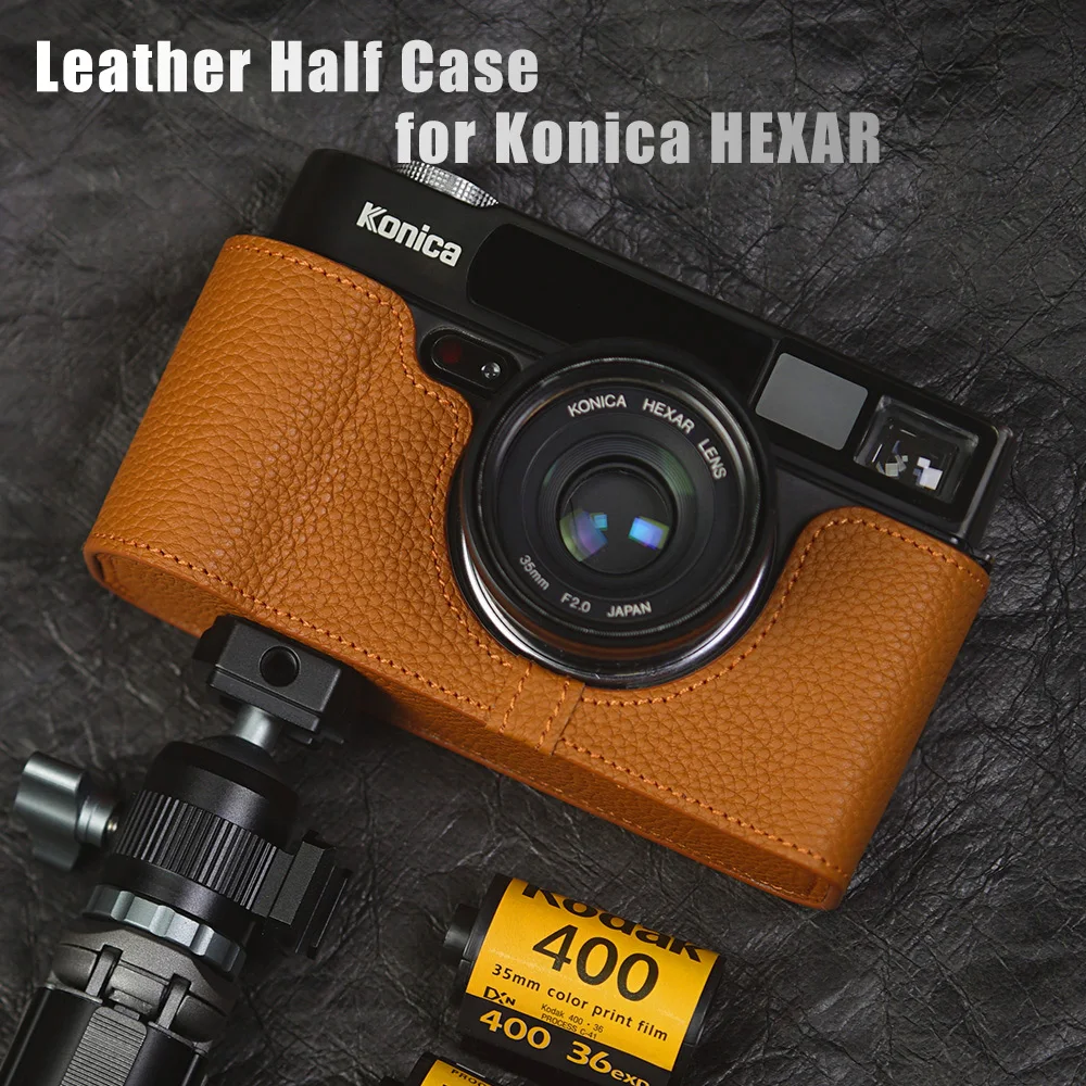 

For Konica HEXAR Case Leash Camera Strap Leather Camera Half Case Camera Genuine Leather Bag HEXAR Case Handmade Half Case