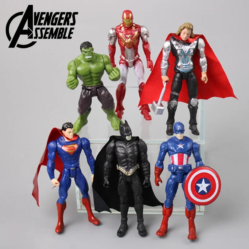 6pcs Marvel Avengers Cake Decoration Ornament Captain America Iron Man PVC Model Super Hero baking Decoration