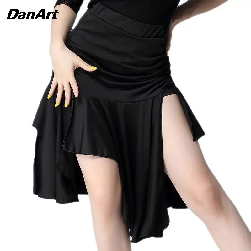 جديد المرأة اللاتينية تنورة رقص الباليه سامبا تانجو السالسا Dancewear السيدات مثير الرقص المنافسة التنانير القصيرة أداء الملابس