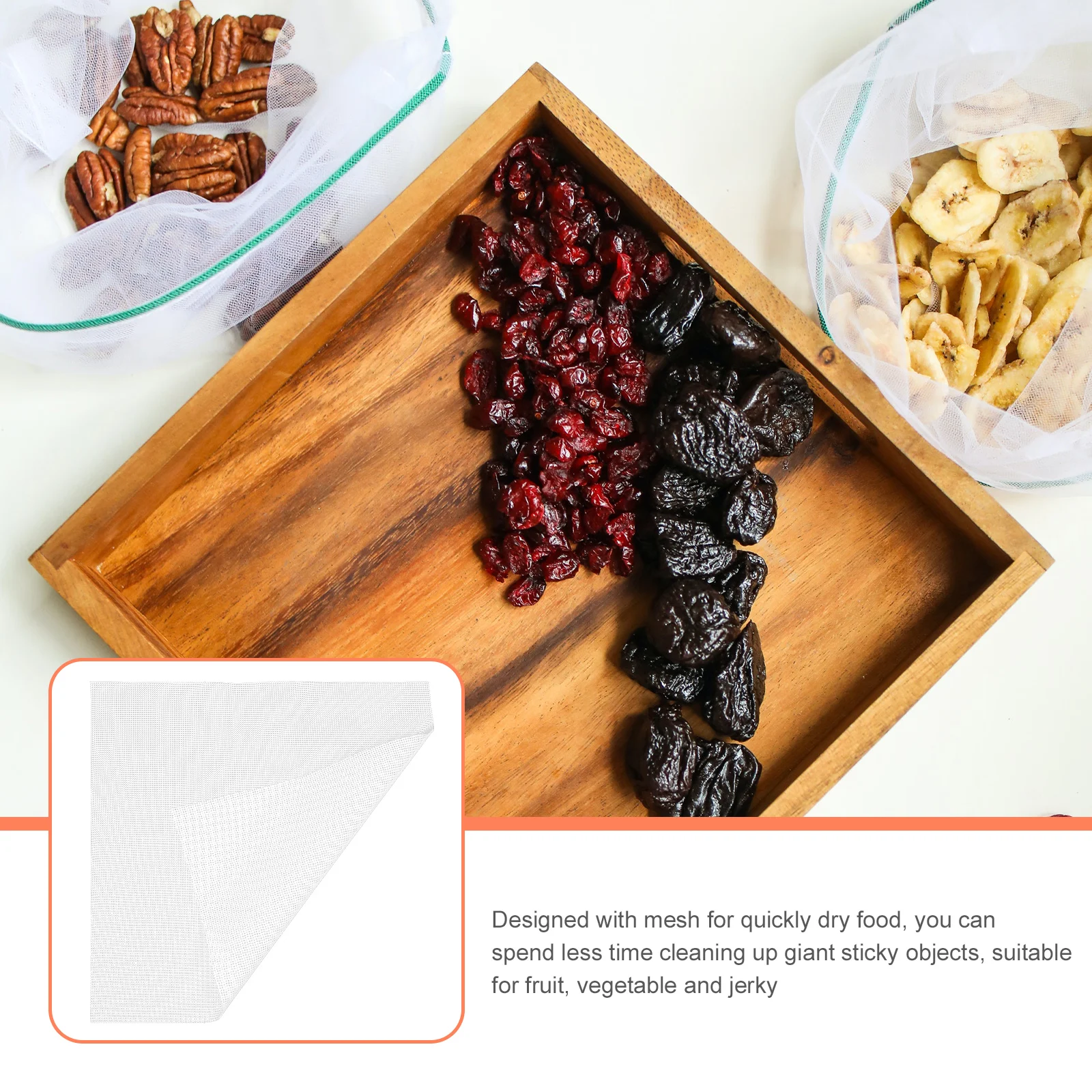 

2 Pcs Silicone Drying Pad Mats Dehydrator Tray Liner for Jerky Liners Square Food Dryer Fruit