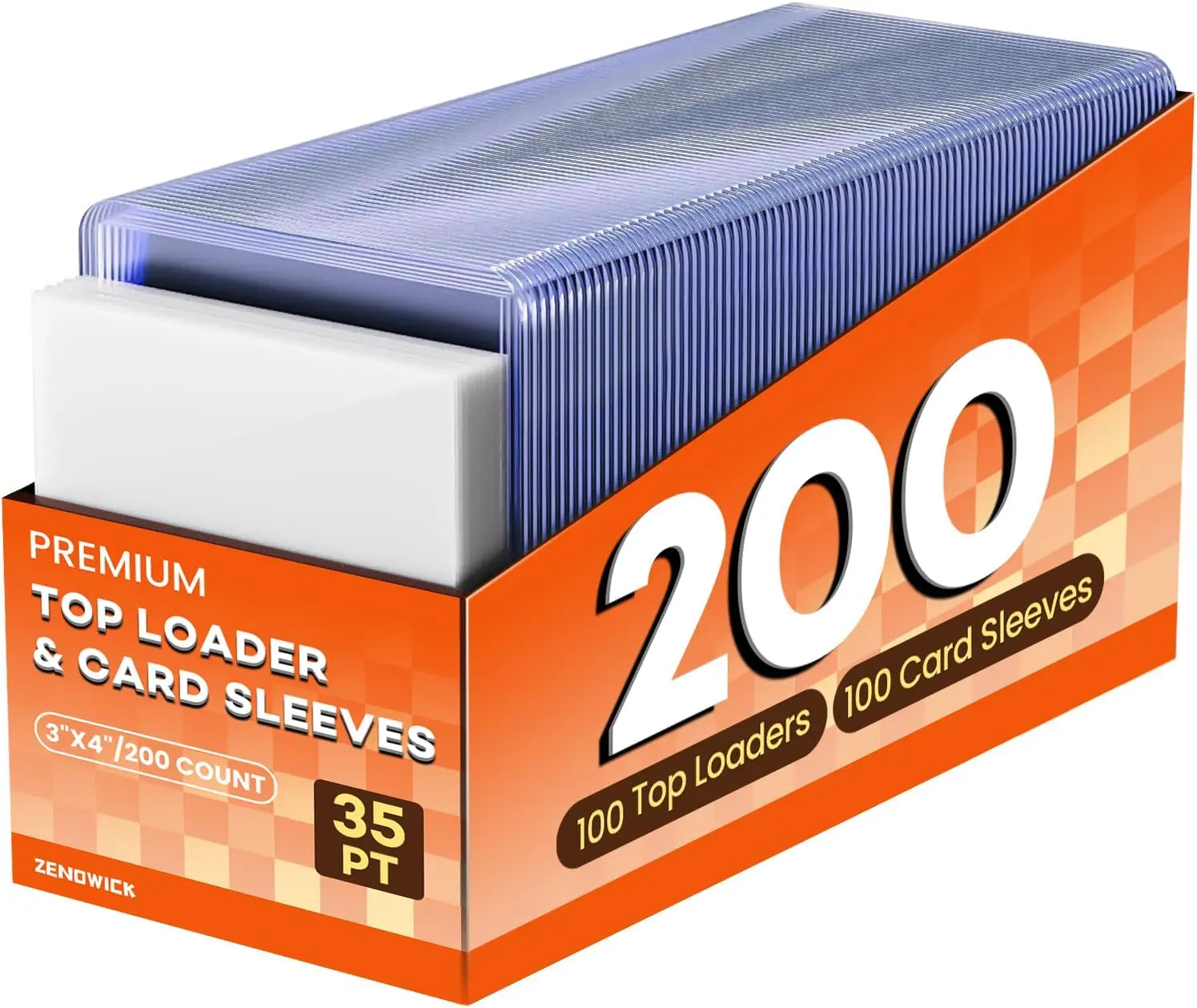 

100 Pack 3x4 Hard Plastic Card Sleeves + 100 Soft Sleeves, Protect Baseball Trading Cards, Standard Size