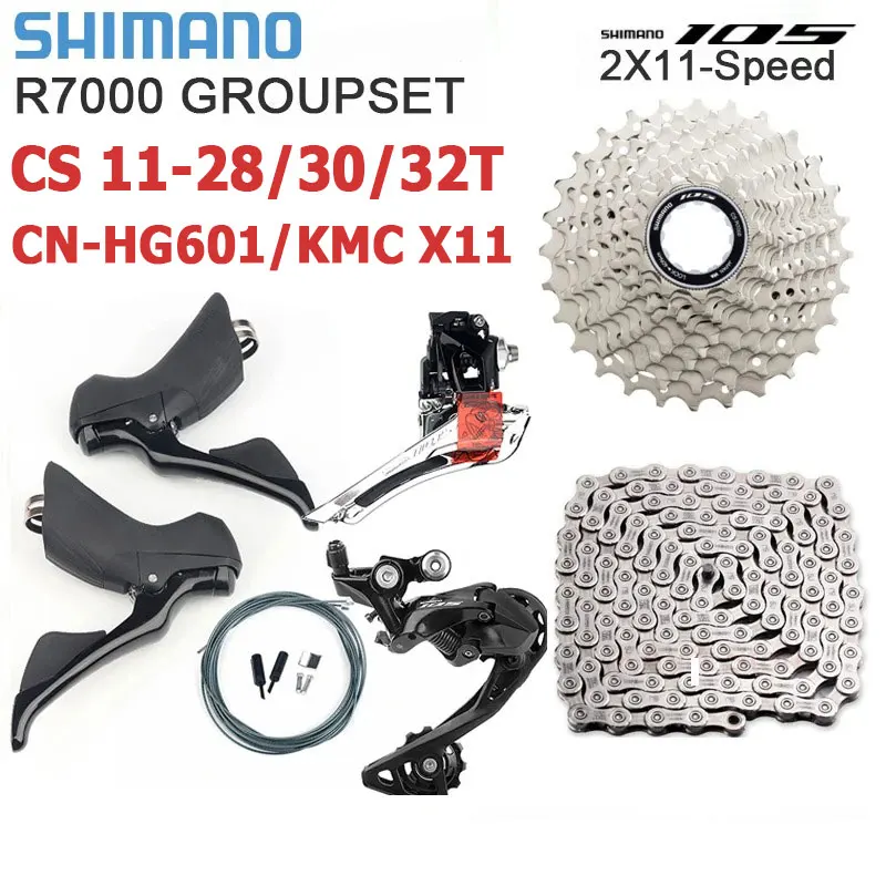 Shimano 105 r7000 groupset 11s bicicleta de estrada sti 22 velocidade shifter dianteiro traseiro desviador kmc x11 corrente 28t 30t 32t cassete 2x11s Shimano 105 r7000 groupset 11s bicicleta de estrada sti 22 velocidade shifter dianteiro traseiro desviador kmc x11 corrente 28t 30t 32t cassete 2x11s