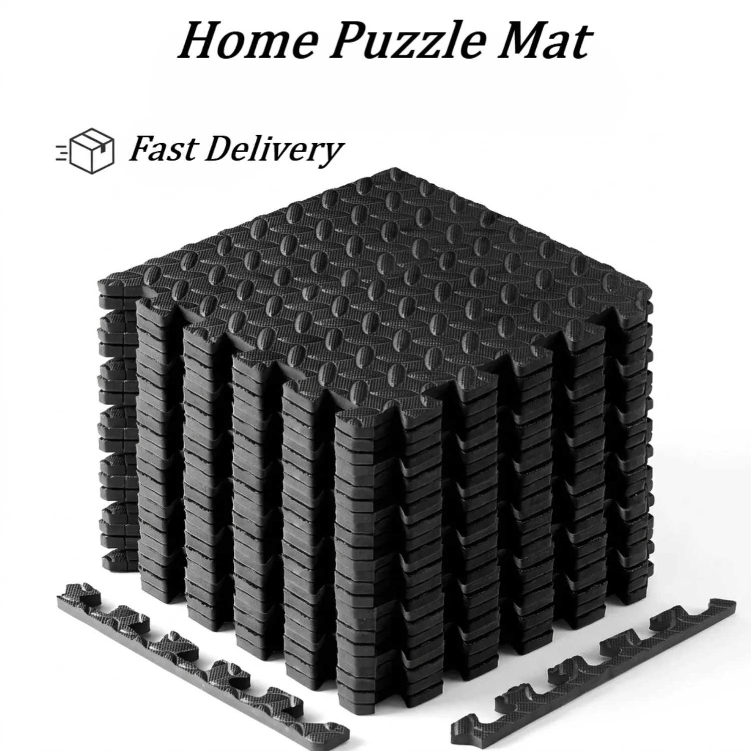 30x30cm EVA Interlocking Puzzle Mat Thickened Non-slip Leaf Pattern Texture Suitable for Home Garage and Basement